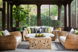 田園藤椅沙發(fā)造型