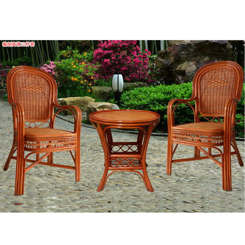 小藤椅茶桌三五件套家用單人竹藤騰椅休閑單個靠背天然真藤滕椅子