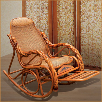 藤搖椅 成人搖搖椅午休躺椅休閑陽臺(tái)藤椅老人逍遙椅懶人躺椅0018A