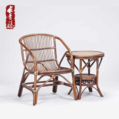 長青藤天然真藤椅子茶幾三件套現代簡約客廳陽臺藤椅三五件套特價